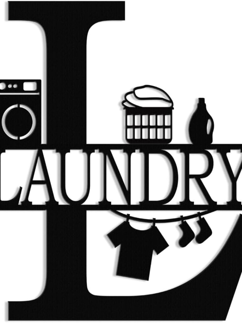 Laundry Room Decor Sign, Vintage Metal Laundry Sign Wall Art for Modern Home, Ki
